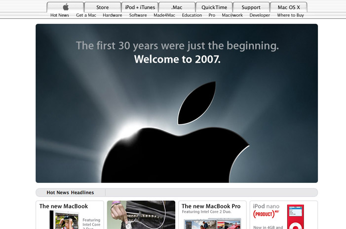 Apple web 2007