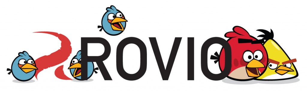 Logotipo de Rovio rodeado de algunos de sus Angry Birds