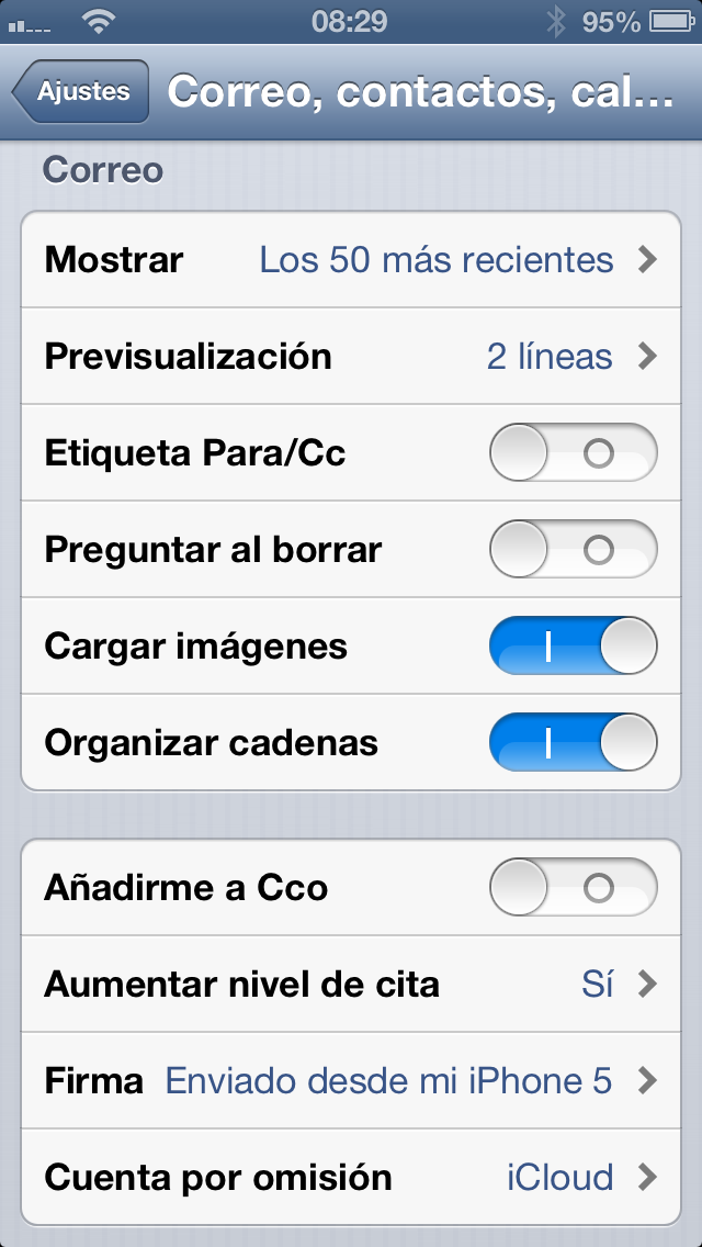 Configuración Mail iOS