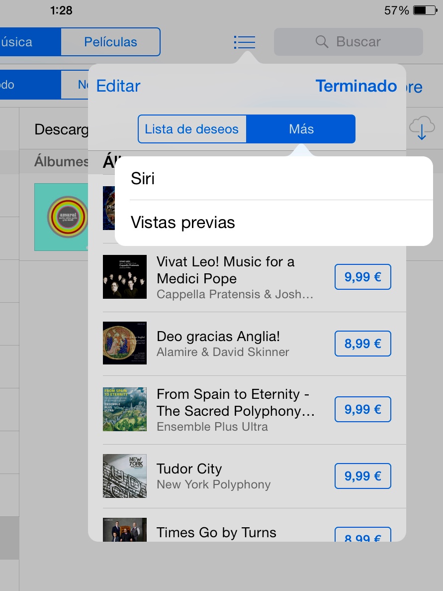 Lista de deseos en iOS